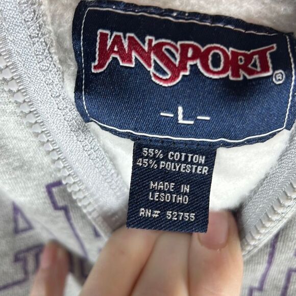 Jansport Men's Arapahoe Community College Fleece Hoodie Jacket Grey Size Large - Picture 4 of 9